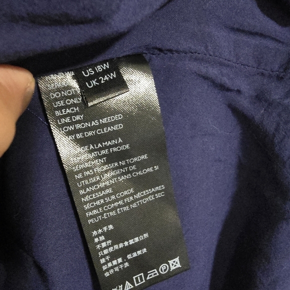 By Anthropologie Plus Size Finley Lace Up Linen Blend Shirt Dress in Blue breath - Picture 11 of 12